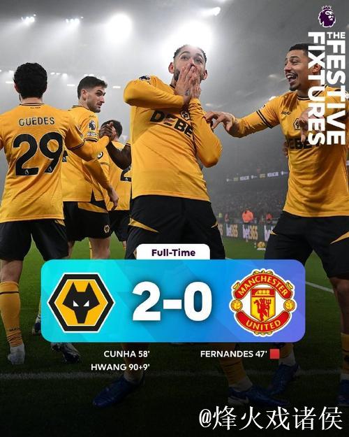 英超-B费染红库尼亚角球破门 曼联客场0-2狼队